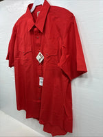 New Men’s ELY Cattleman Western Red Short Sleeve Pearl Snap 17 XL V-7