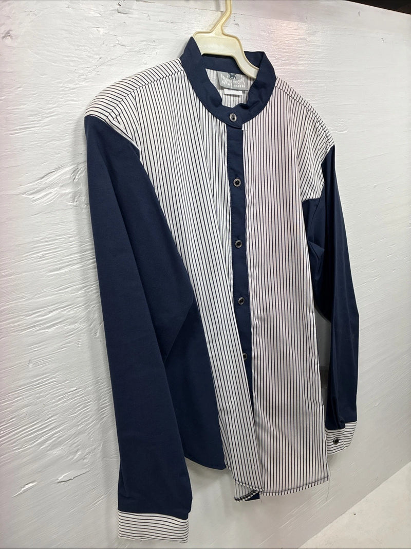 New Boys Cowboy Threads Blue White Long Sleeve Button Up Large DD-5