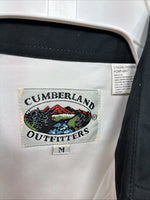 New Men’s Cumberland White Black Purple Long Sleeve Pearl Snap Medium K-26