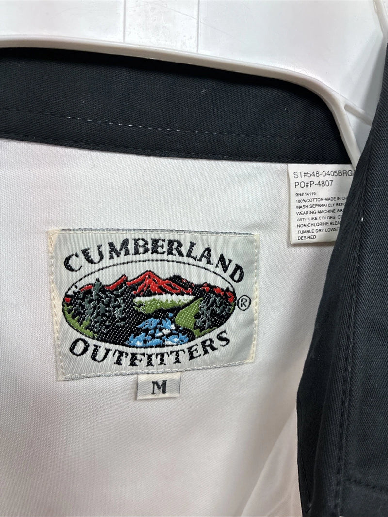 New Men’s Cumberland White Black Purple Long Sleeve Pearl Snap Medium K-26