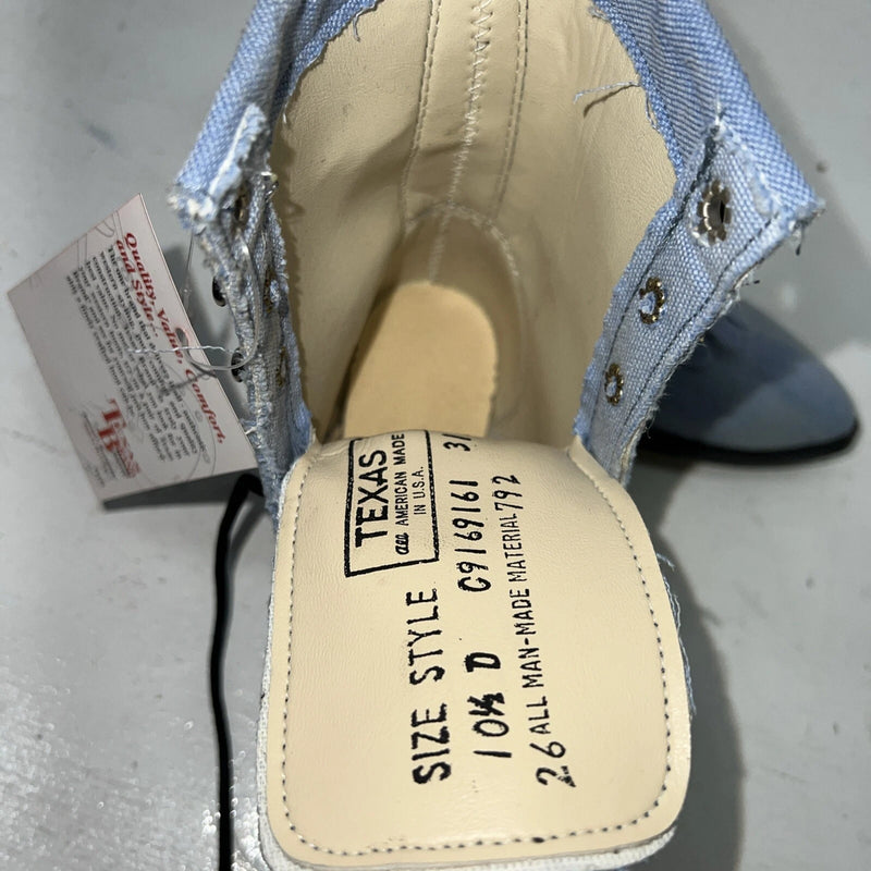 New Children’s Blue Denim Texas Brand Cowboy Boots. 10.5 10 1/2 D. 24-64