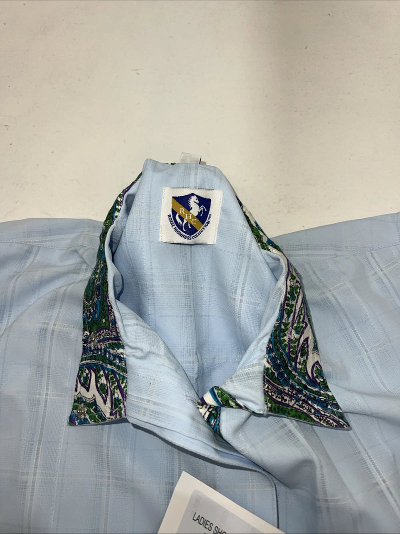 New Women’s Blue RHC Short Sleeve English Shirt. 32 68201-301 G-38