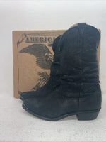 New Men’s Black American West Cowboy Boots. 6801 9 D. 3-82