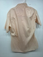 New Women’s Devon Aire Orange Stripe Short Sleeve Button Up Size 40 YY-5