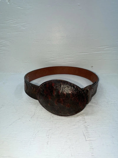 New Brown Genuine Leather Double S Tooled Fish 26” Belt #3012802 JJ-145