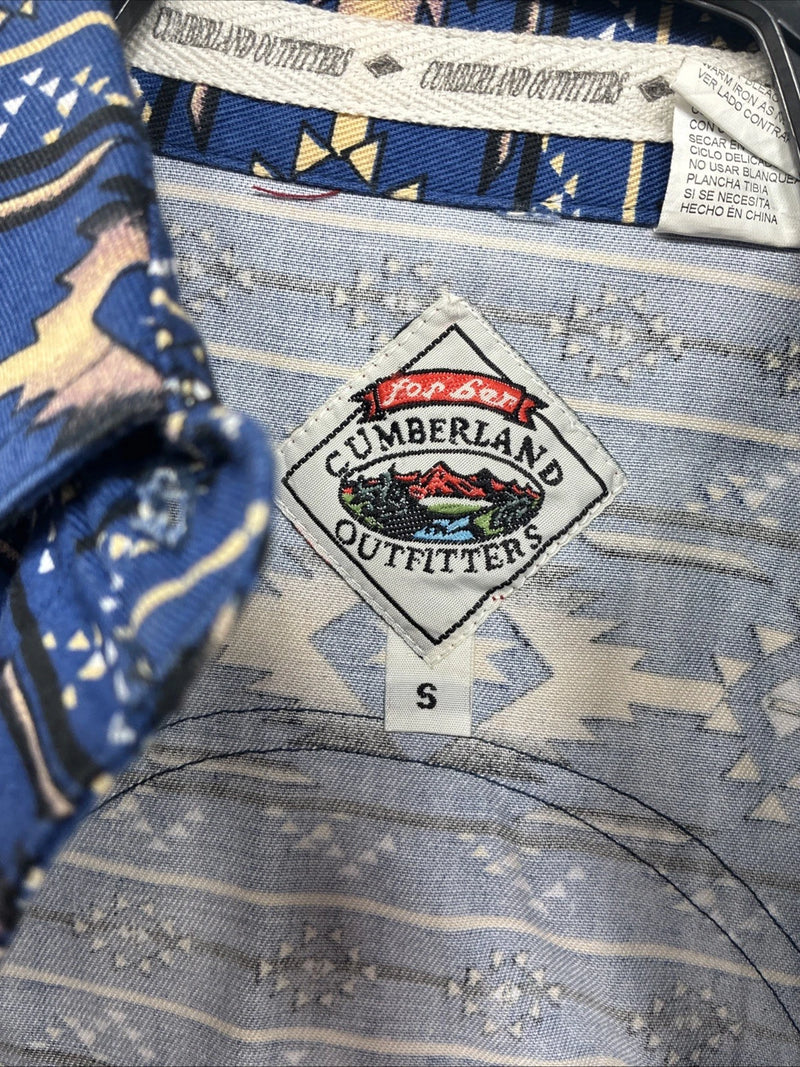 New Women’s Cumberland Blue Western Short Sleeve Pearl Snap Small DD-66