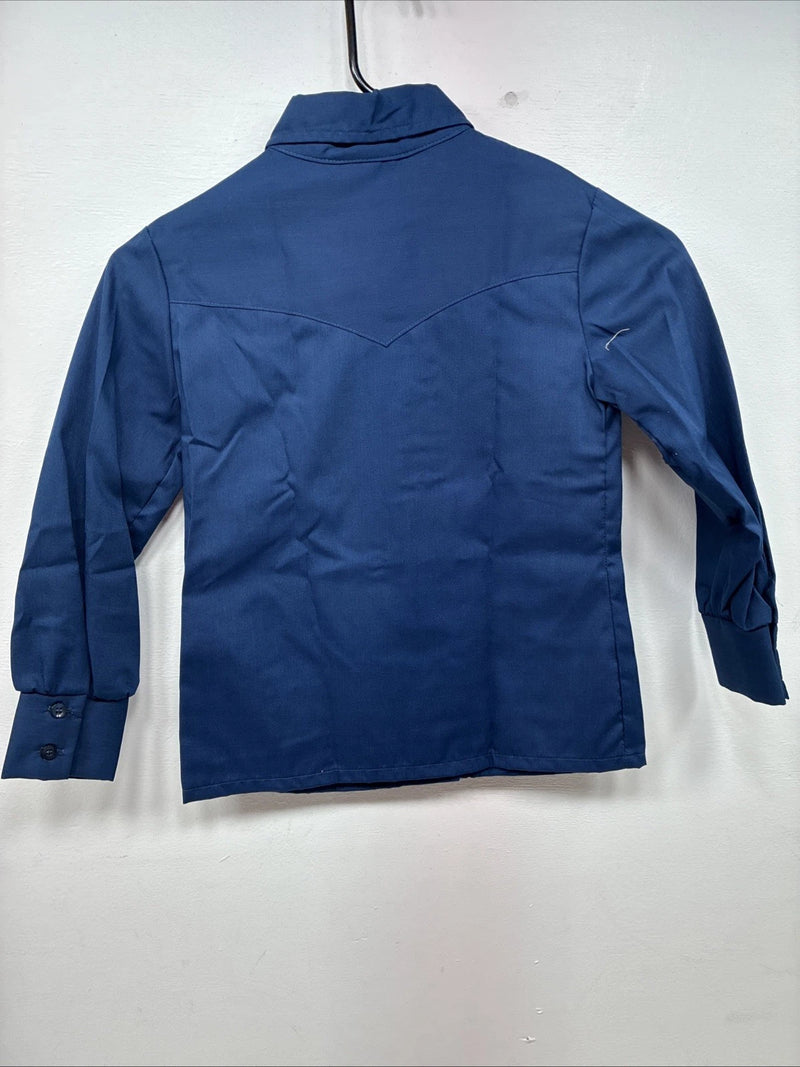 New Boys Fenton Navy Blue Long Sleeve Button Up Size 6 DD-131