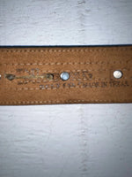 New Black Genuine Leather Nocona Silver Pendent 24” Belt #915 NN-33