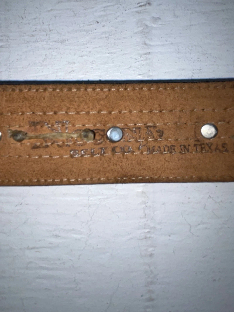 New Black Genuine Leather Nocona Silver Pendent 24” Belt #915 NN-33