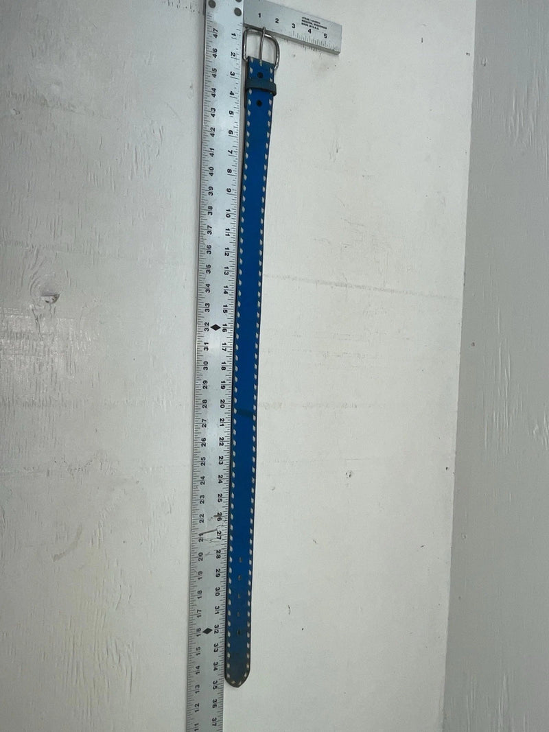 New Blue Genuine Leather Circle Y Weaved 30” Belt #7030 JJ-132