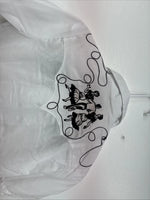 New Women’s Rockmount White Designed Short Sleeve Pearl Snap Size 32 DD-122
