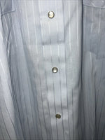 New Men’s Blue HbarC Ranchwear Pearl Snap Long Sleeve Shirt 15x33 M I-32
