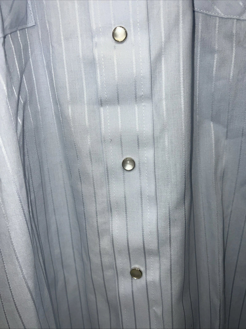 New Men’s Blue HbarC Ranchwear Pearl Snap Long Sleeve Shirt 15x33 M I-32