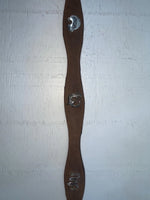 New Brown Genuine Leather Nocona Silver Animal Pendent 24” Belt #605 NN-62