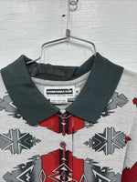 New Men’s Panhandle Slim Gray Red Western Design Short Sleeve Polo Medium K-73
