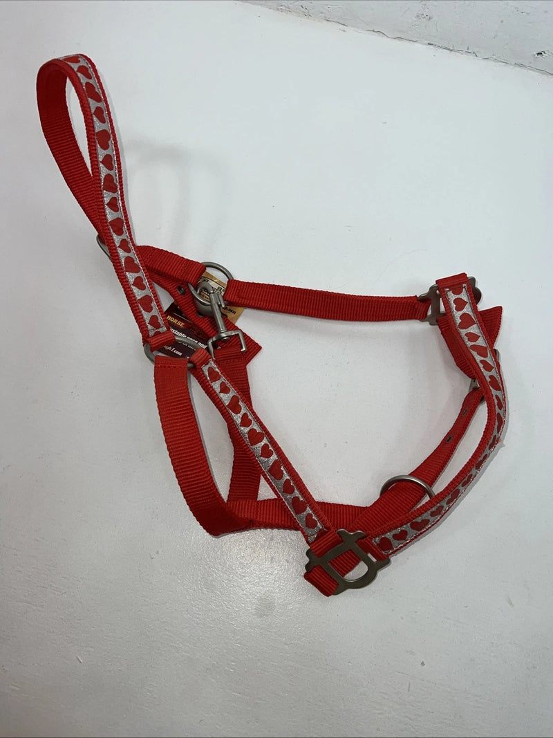 New Tough 1 Red Heart Adjustable Nylon Full Halter #50-2031 3C-2