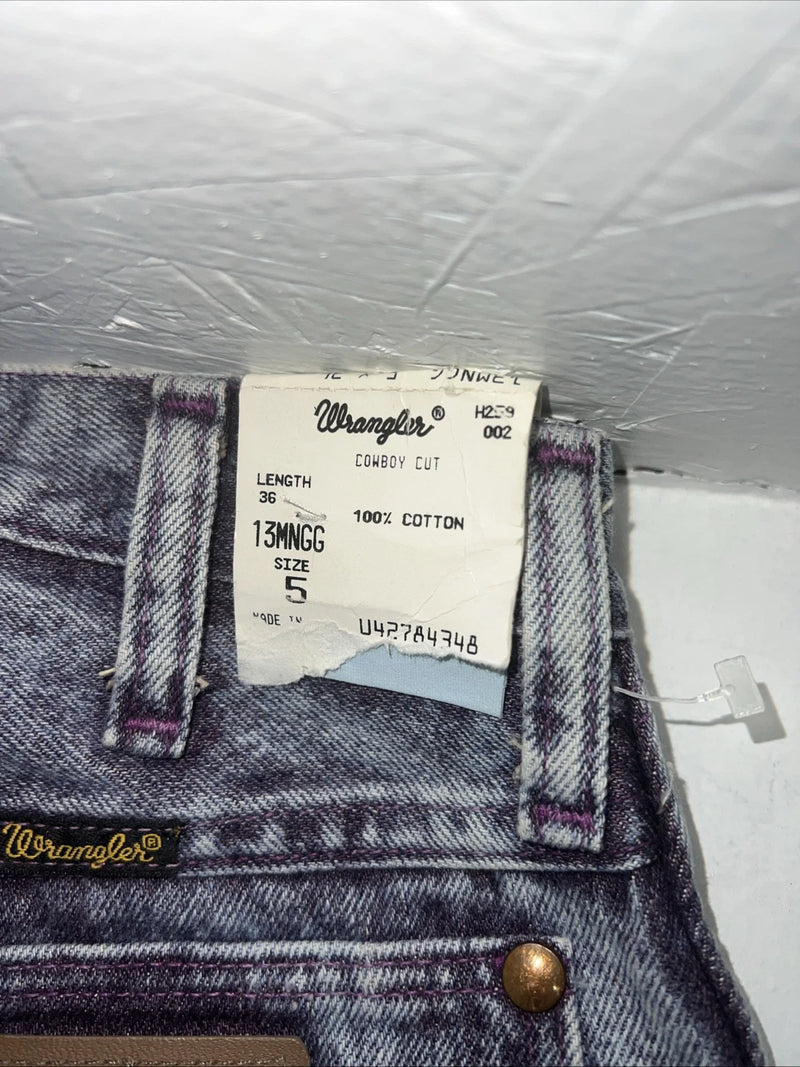 New Women’s Purple Wrangler Cowboy Cut Pro Rodeo Denim Jeans. 5x36 O-8