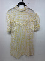 New Women’s Panhandle Slim White Yellow Design Short Sleeve Half Zip 40 YY-109