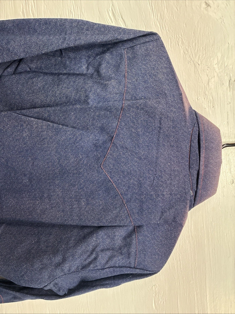 New Men’s Karman Blue Jean Long Sleeve Pearl Snap 14.5 Small AA-2