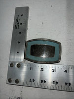 New Women’s Square Silver Turquoise Belt Buckle Mirror Middle F-12