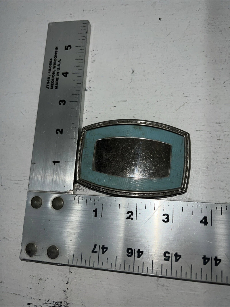 New Women’s Square Silver Turquoise Belt Buckle Mirror Middle F-12