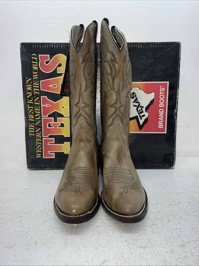 New Men’s Brown Texas Brand Cowboy Boots. 7808 9 D. 3-84