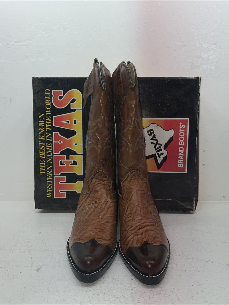 New Men’s Brown Texas Brand Cowboy Boots. 1081 10 D. 6-94
