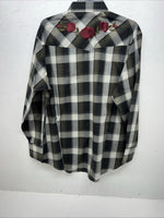 New Men’s ELY Cattleman Green Black Plaid Long Sleeve Pearl Snap Shirt XL S-17