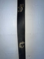 New Black Genuine Leather Nocona Silver Pendent 32” Belt #K411 Z-149