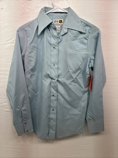 New Girls Dickson Jenkins Blue Long Sleeve Pearl Snap Size 32 CC-106