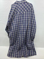 New Men’s Mesquite Blue Flannel Long Sleeve Peal Snap 3XL E-57