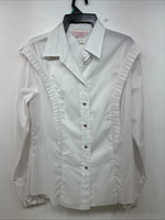 New Women’s H Bar C White Long Sleeve Pearl Snap Size 38 YY-115