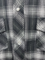 New Women’s Cumberland Black Plaid Long Sleeve Pearl Snap 2XL GG-12