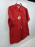 New Men’s ELY Cattleman Red Western Short Sleeve Pearl Snap 16 Large T-57