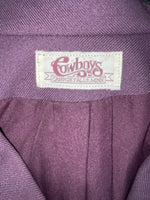 New Women’s Purple Cowboys Long Sleev Button Up Shirt S 3B-117