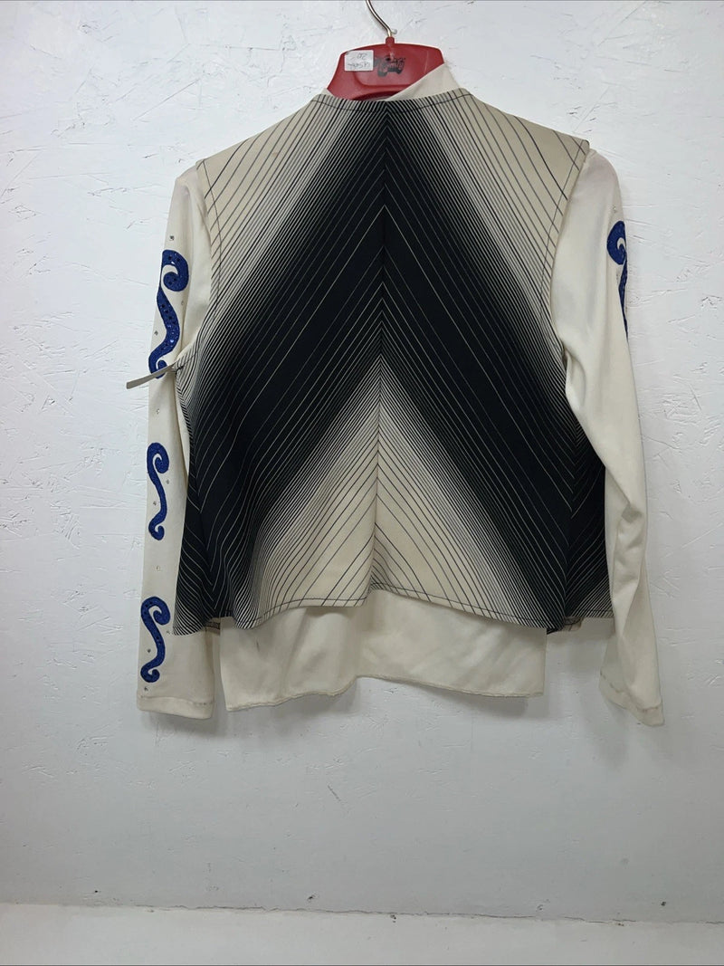 New Women’s Klassy Kowgirls White Western Show Shirt Vest Large UU-36