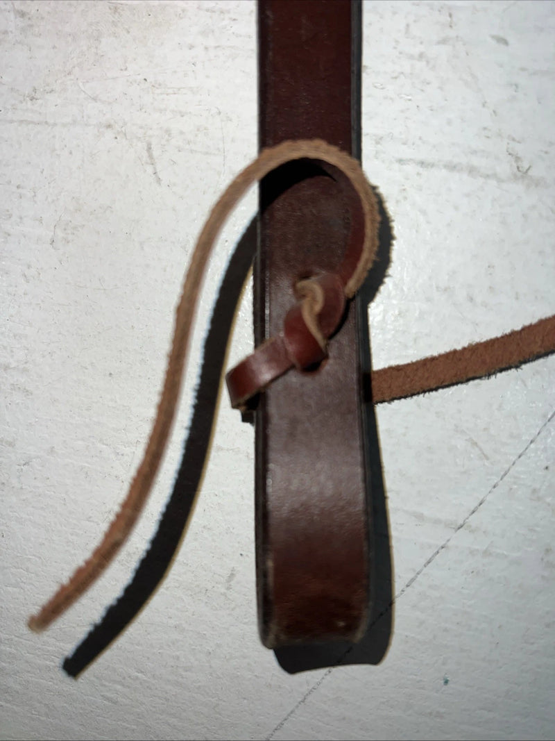 New Royal King Dark Oil Genuine Leather 5/8” X 7” Split Reins #43-728 Y-6