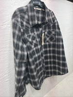 New Girls Cumberland Black plaid Long Sleeve Pearl Snap Size 2XL CC-121