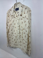 New Womens Panhandle Slim Yellow Floral Long Sleeve Pearl Snap Size 14 KK-9