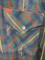 New Men’s ELY Plains Green Plaid Long Sleeve Pearl Snap 17 X 34 XL T-24