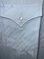 New Men’s Blue ELY cattleman Pearl Snap Long Sleeve Shirt. 2XL Tall G-68
