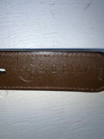 New Brown Genuine Leather 3D Weaved And Silver Pendent 20” Belt #3502 NN-86