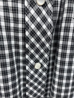 New Men’s White Horse  Black White Plaid Long Sleeve Pearl Snap XL H-80