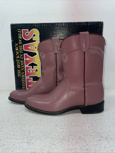 New Youth Pink Texas Brand Cowboy Boots. 3233 3 D. 22-25