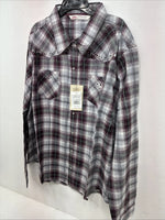 New Women’s Cumberland Purple Plaid Long Sleeve Pearl Snap 3XL GG-33