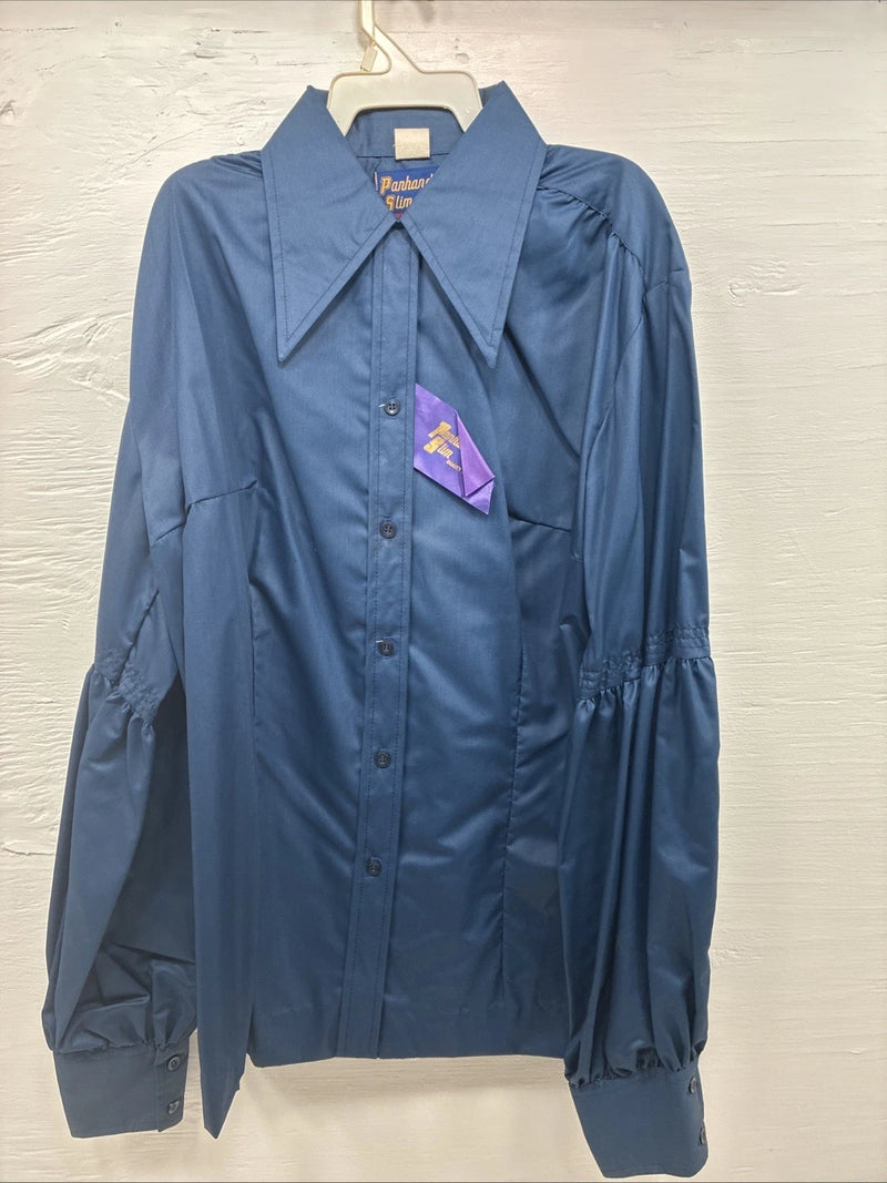 New Men’s Panhandle Slim Royal Blue Long Sleeve Button Up Small J-61
