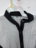 New Woman Cowboy Thread Black White Long Sleeve Button Up XL II-46