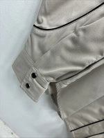 New Women’s White Horse Tan Black Design Long Sleeve Pearl Snap Medium YY-18