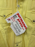 New Women’s Rockmount Yellow Long Sleeve Pearl Snap Size 35 LL-100
