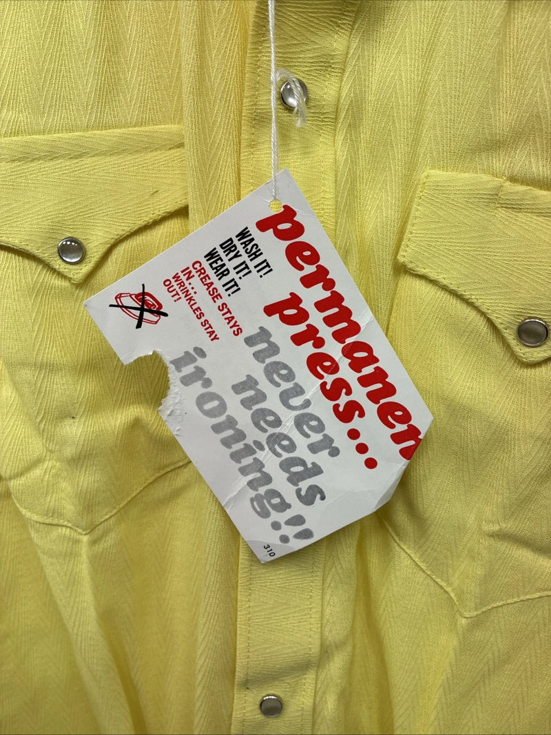 New Women’s Rockmount Yellow Long Sleeve Pearl Snap Size 35 LL-100